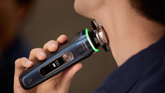 Бритва електр. Philips Series i9000 Prestige SkinIQ,  бритв.головок-3, Li-Ion, сух.+волог., індикатор заряду, твердий чохол, синій