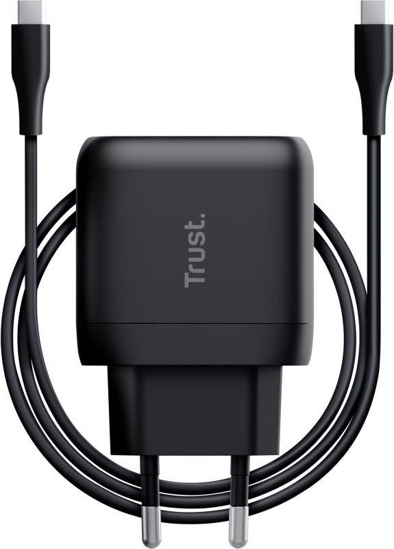 Зарядний пристрій мережевий Trust Maxo 45Вт, USB-C PD, чорний