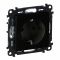 Розетка 2К+З Schuko Legrand Valena Life, 16А, 250V, автоматичні клеми, матовий чорний
