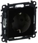 Розетка 2К+З Schuko Legrand Valena Life, 16А, 250V, автоматичні клеми, матовий чорний