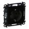 Розетка 2К+З Schuko Legrand Valena Life, 16А, 250V, зі шторками, автоматичні клеми, матовий чорний