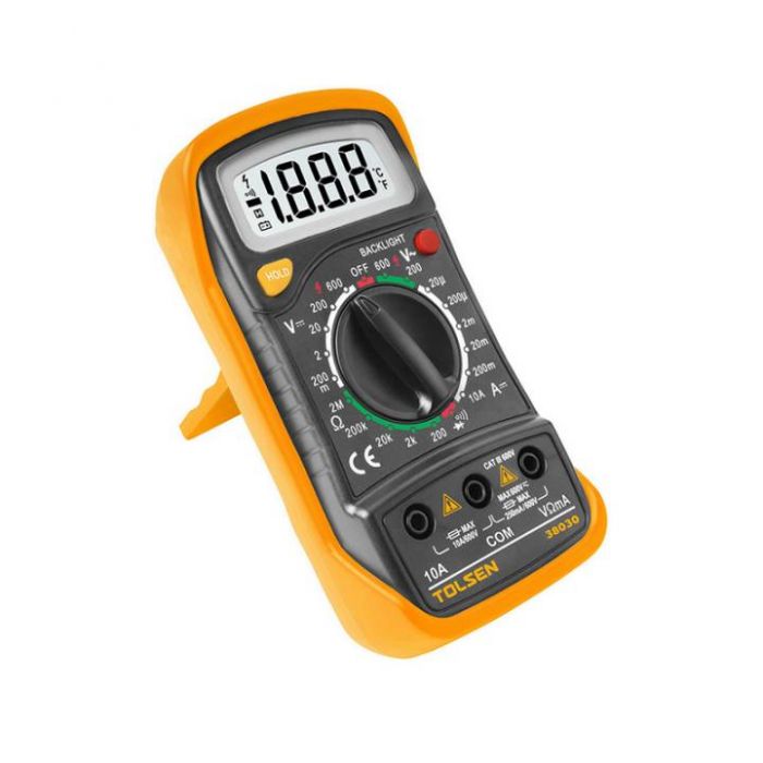 Мультиметр цифровий Tolsen, 0-600В, LCD-дисплей з підсвіткою