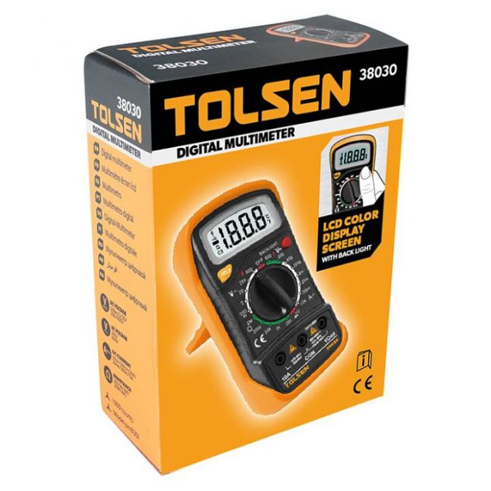 Мультиметр цифровий Tolsen, 0-600В, LCD-дисплей з підсвіткою