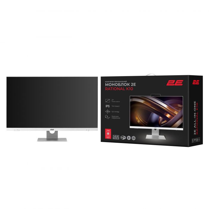 Комп'ютер персональний моноблок 2E Rational K10 27" FHD IPS Intel i3-12100, 16Gb, F512GB, UMA, B660, K10.660, 150W, FreeDos, білий