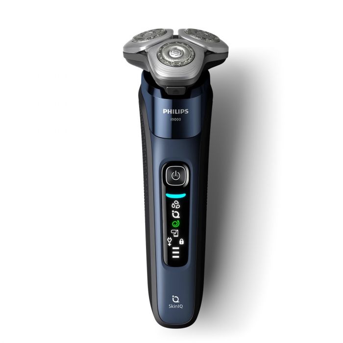 Бритва електр. Philips Series i9000 Prestige SkinIQ,  бритв.головок-3, Li-Ion, сух.+волог., індикатор заряду, твердий чохол, синій