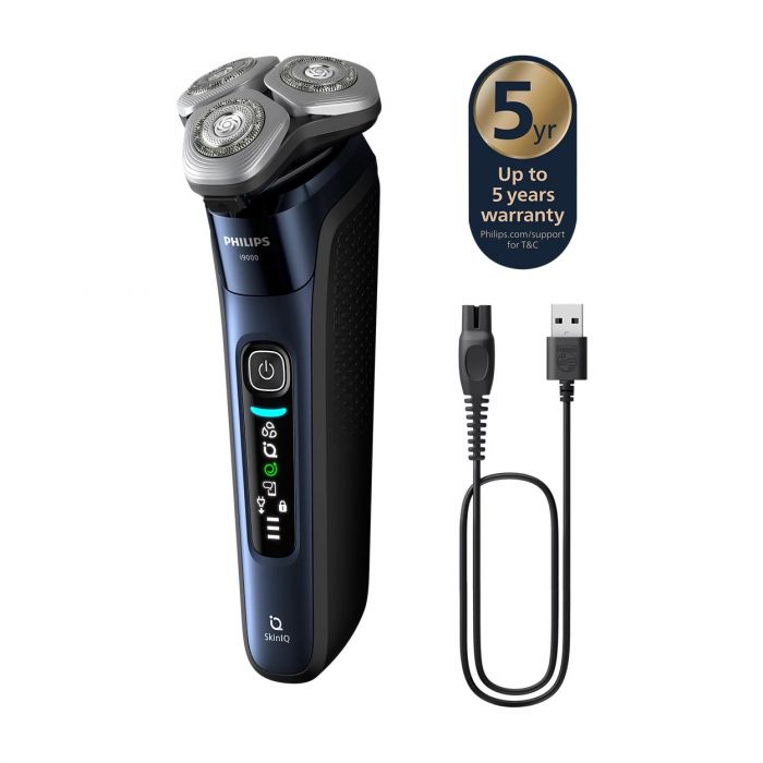 Бритва електр. Philips Series i9000 Prestige SkinIQ,  бритв.головок-3, Li-Ion, сух.+волог., індикатор заряду, твердий чохол, синій