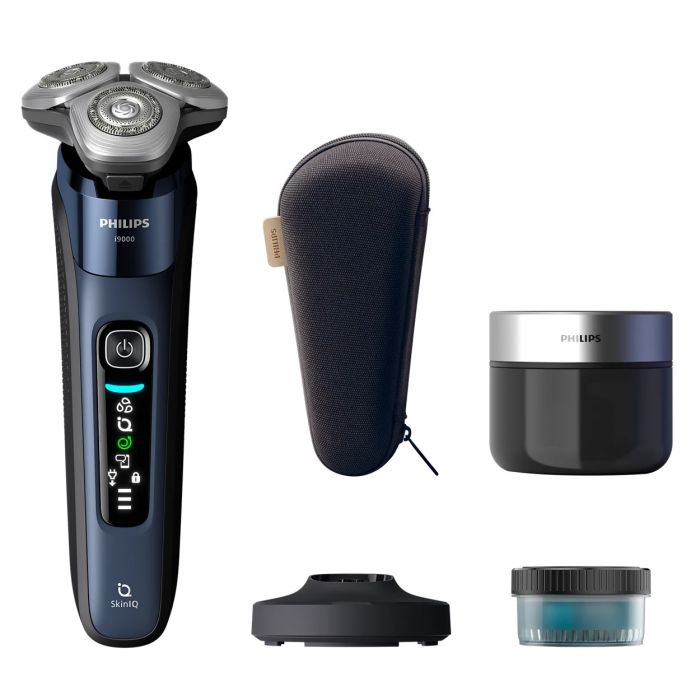 Бритва електр. Philips Series i9000 Prestige SkinIQ,  бритв.головок-3, Li-Ion, сух.+волог., індикатор заряду, твердий чохол, синій