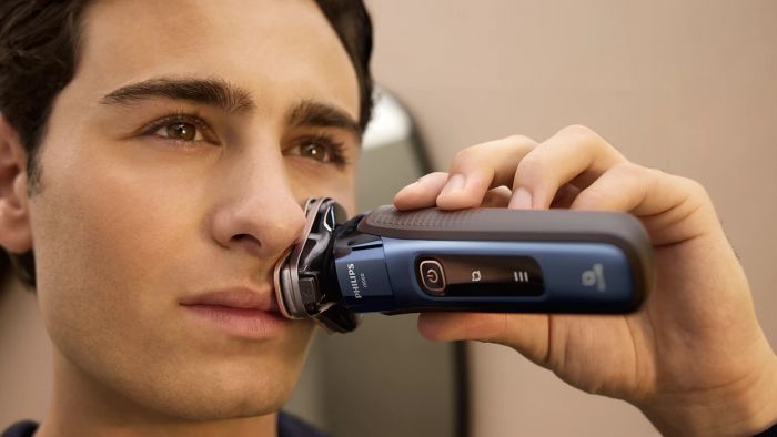 Бритва електр. Philips Series i9000 Prestige SkinIQ,  бритв.головок-3, Li-Ion, сух.+волог., індикатор заряду, твердий чохол, синій
