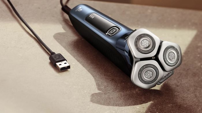 Бритва електр. Philips Series i9000 Prestige SkinIQ,  бритв.головок-3, Li-Ion, сух.+волог., індикатор заряду, твердий чохол, синій