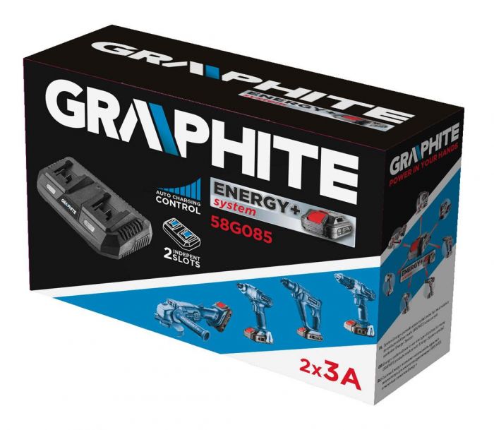 Зарядний пристрій GRAPHITE Energy+ 18В, 3А,0.74кг