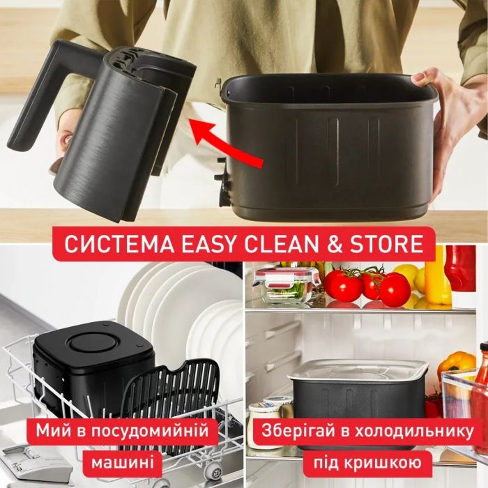 Мультипіч Tefal Easy Fry Silence, 1670Вт, чаша-5л, сенсорне керув., 10 програм, пластик, чорний
