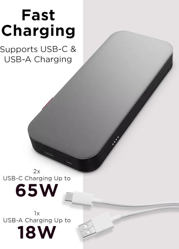 Портативний зарядний пристрій Power Bank Lenovo 20000 mAh, Go USB-C Laptop, Thunder Black