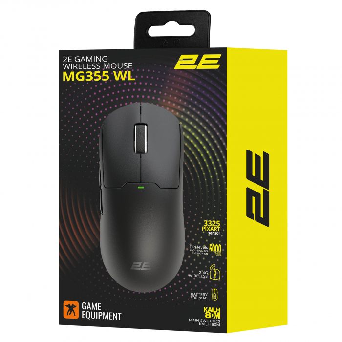 Миша 2E GAMING MG355 WL, USB-A/WL, чорний