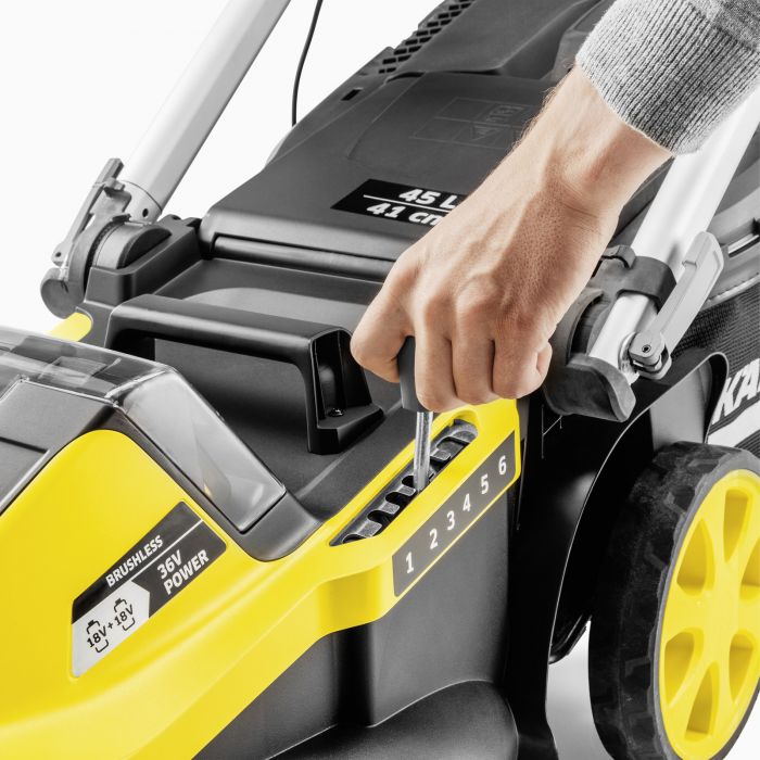 Газонокосарка акумуляторна Karcher LMO 5-18 Dual 18В 41см 25-70мм (без АКБ та ЗП)