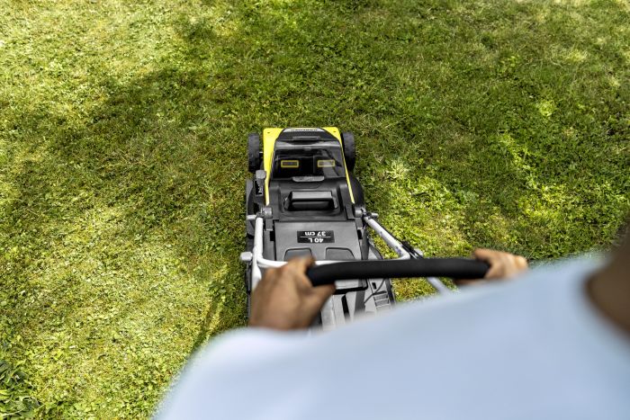Газонокосарка акумуляторна Karcher LMO 4-18 Dual 18В акб 1х5А·год 37см 25-65мм