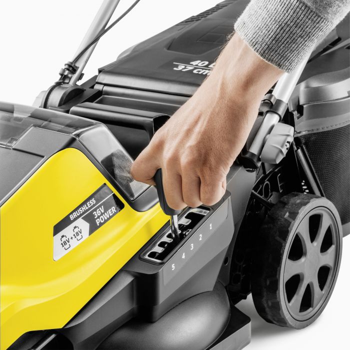 Газонокосарка акумуляторна Karcher LMO 4-18 Dual 18В акб 1х5А·год 37см 25-65мм