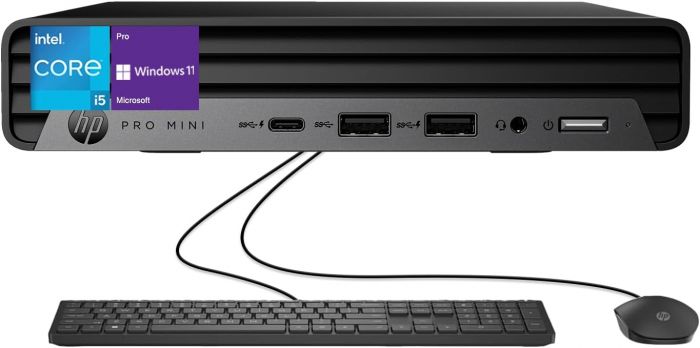 Комп'ютер персональний неттоп HP Pro 400-G9 Mini, Intel i3-13100T, 8GB, F512GB, UMA, WiFi, кл+м, 3р, Win11P