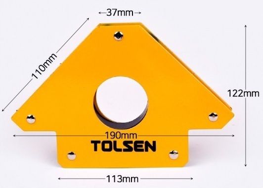 Кутник зварювальний Tolsen магнітний кут 45/75/135° 34кг