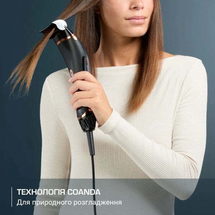 Фен Rowenta Ultimate Experience Air Motion, 1300Вт, 3 режими, насадка-гребінець, кейс для зберігання, іоніз-я, хол. обдув, чорний