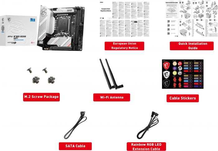 Материнcька плата MSI MPG B760I EDGE WIFI s1700 B760 2xDDR5 M.2 HDMI DP WiFi BT mITX