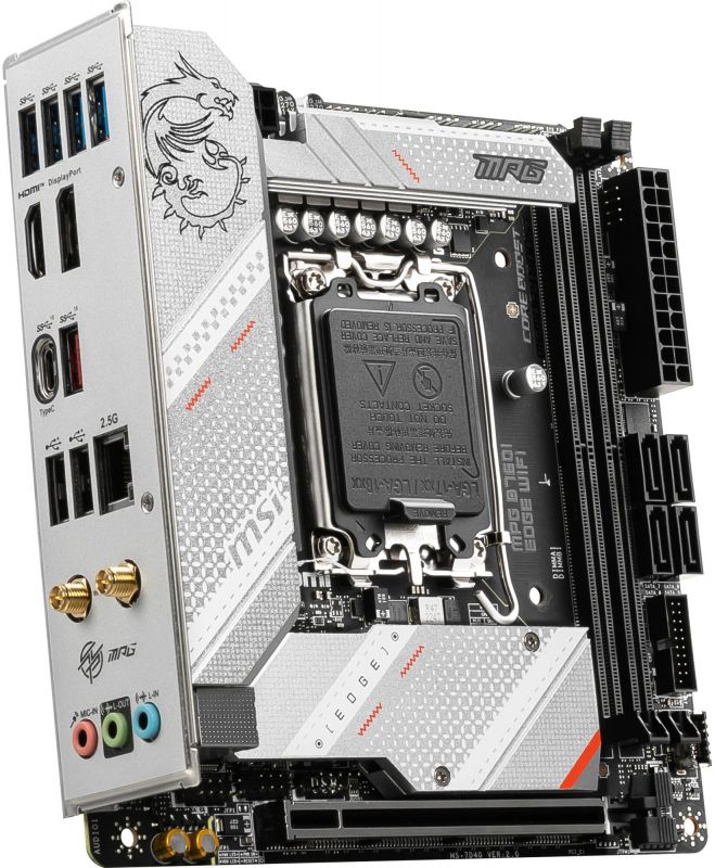 Материнcька плата MSI MPG B760I EDGE WIFI s1700 B760 2xDDR5 M.2 HDMI DP WiFi BT mITX