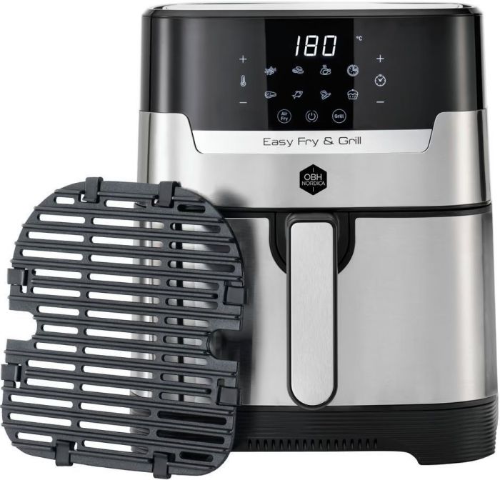 Мультипіч OBH Nordica EasyFry&Grill, 1550Вт, чаша-4.2л, сенсорне керув., від 40°C до 200°C, пластик, чорно-сірий