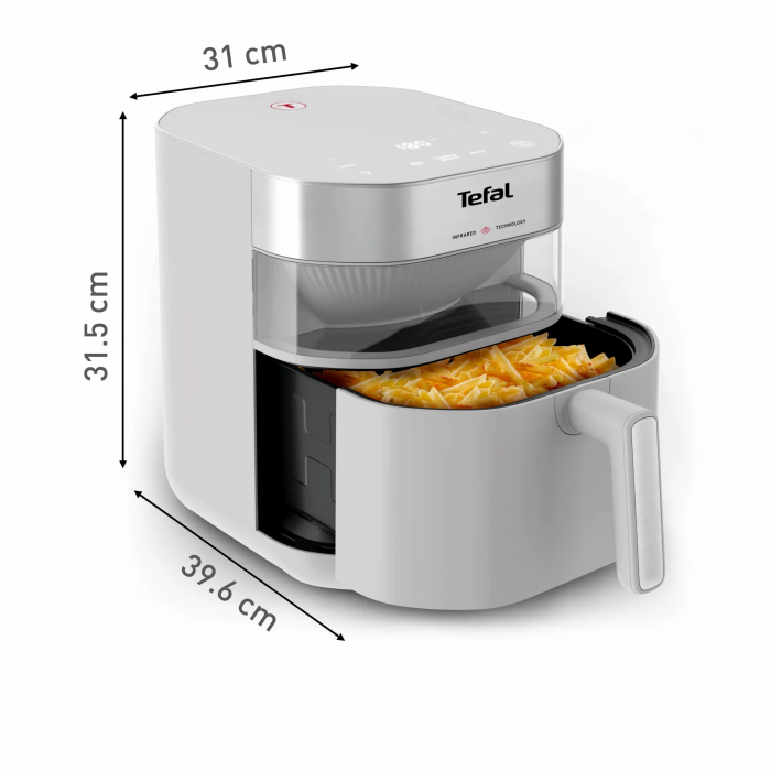 Мультипіч Tefal Easy Fry Infrared, 1500Вт, чаша-7л, сенсорне керув., 8 програм, з віконцем, пластик, світло-сірий