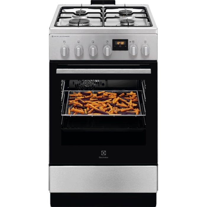 Плита Electrolux комбінована, 58л, 50x60см, дисплей, конвекція, пара, нерж