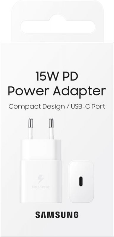 Зарядний пристрій мережевий Samsung 15Вт USB-С, білий