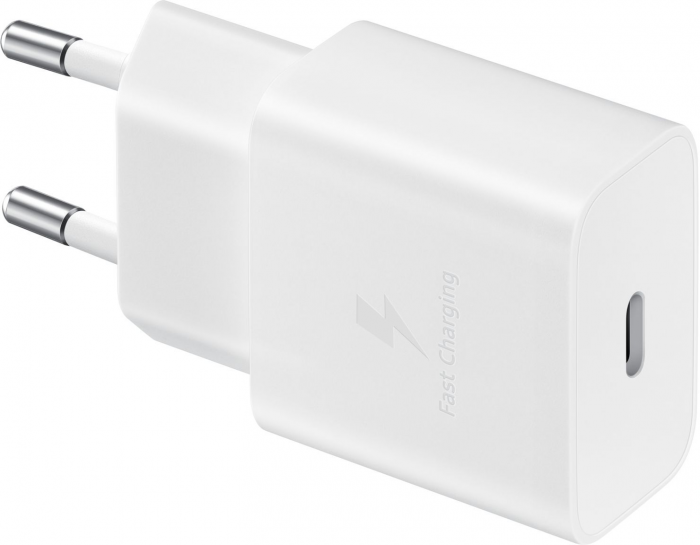 Зарядний пристрій мережевий Samsung 15Вт USB-С, кабель USB-C > USB-C, 1м, білий