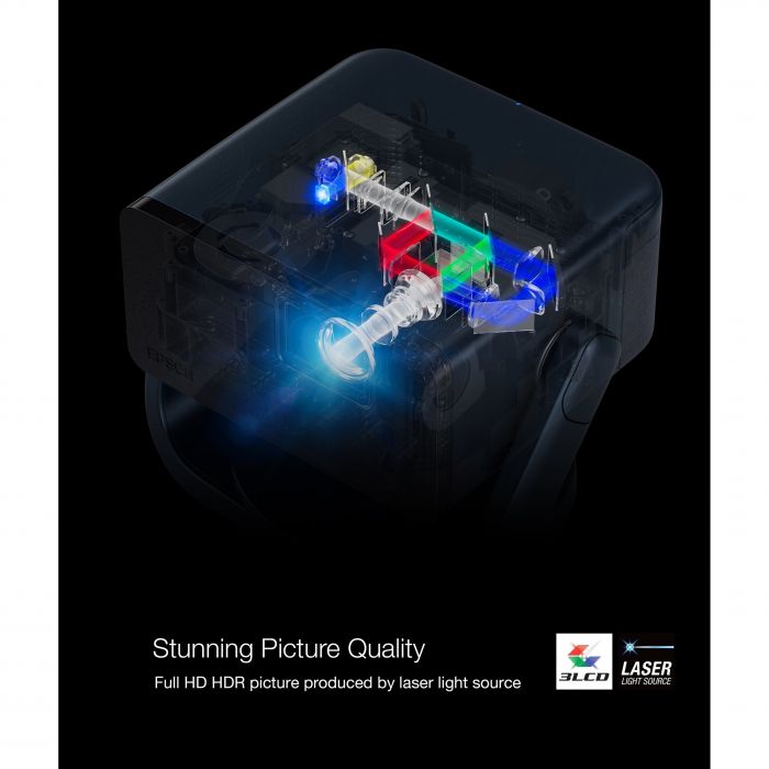 Проєктор Epson EF-22B FHD, 1000 lm, LASER, 1, Google TV, black