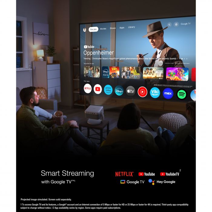Проєктор Epson EF-22B FHD, 1000 lm, LASER, 1, Google TV, black