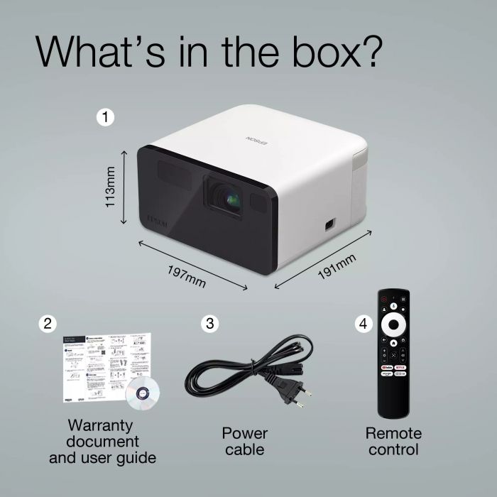 Проєктор Epson EF-21W FHD, 1000 lm, LASER, 1, Google TV, Diamond White