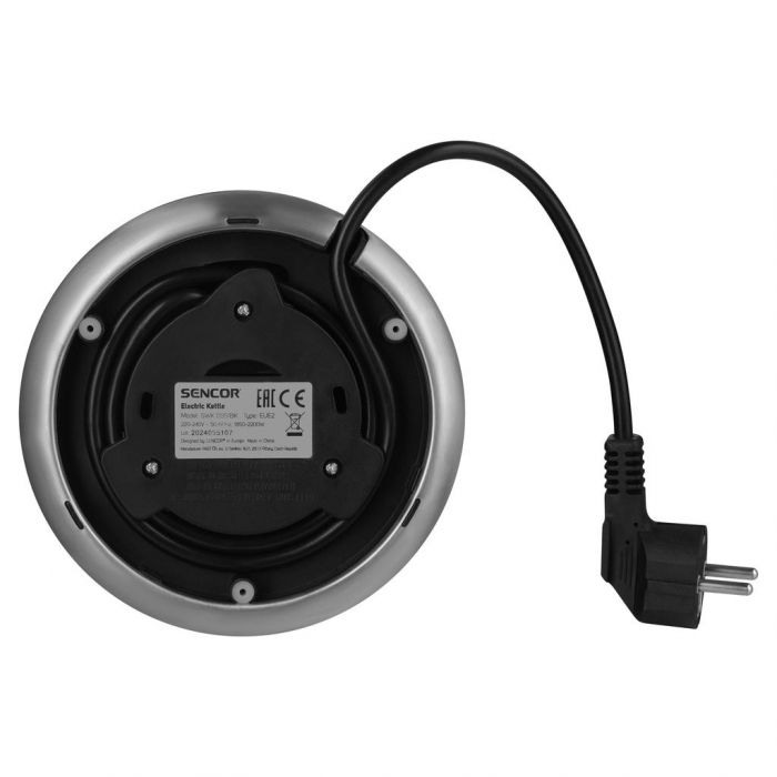 Електрочайник Sencor 1.7л, Strix, LED дисплей, подвійні стінки, сенс. керування, чорний