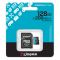 Карта пам'яті Kingston microSD  128GB C10 UHS-I U3 A2 V30 R200MB/s + SD