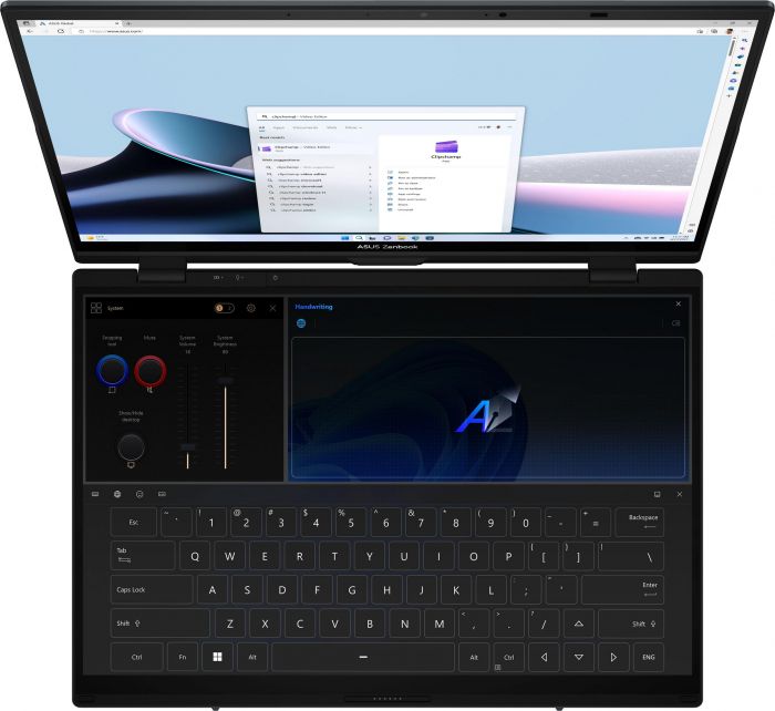 Ноутбук ASUS Zenbook DUO UX8406CA-QL214X 14" FHD OLED, Intel Ultra 7 255H, 32GB, F2TB, UMA, Win11P, Сірий