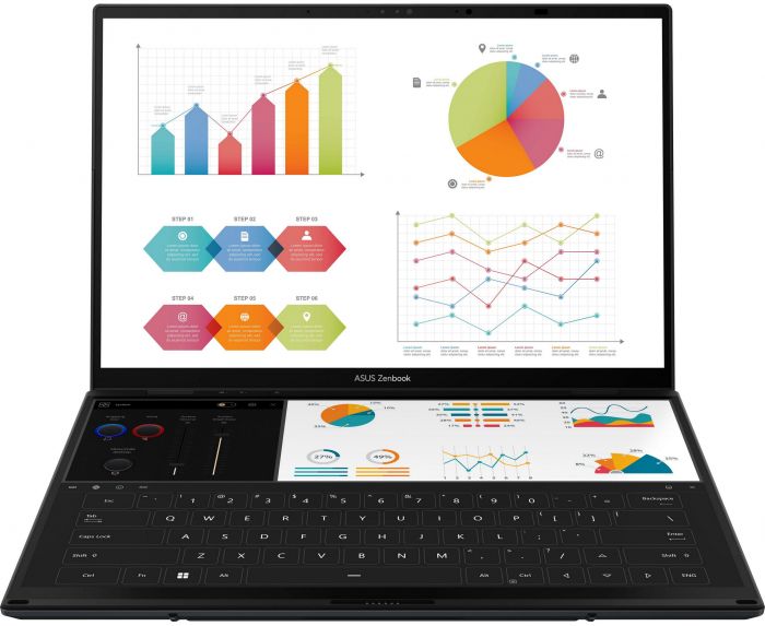 Ноутбук ASUS Zenbook DUO UX8406CA-QL214X 14" FHD OLED, Intel Ultra 7 255H, 32GB, F2TB, UMA, Win11P, Сірий