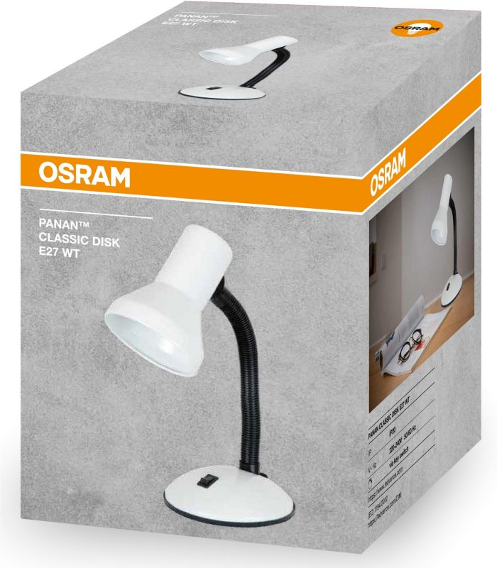 Лампа настільна OSRAM Panan CLASSIC DISK E27, білий