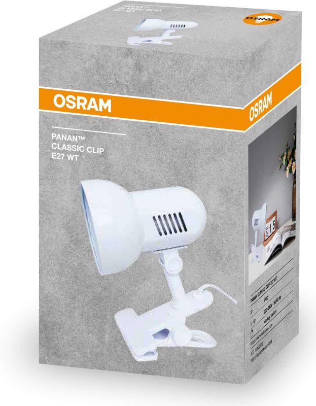 Лампа настільна OSRAM Panan CLASSIC CLIP E27, білий