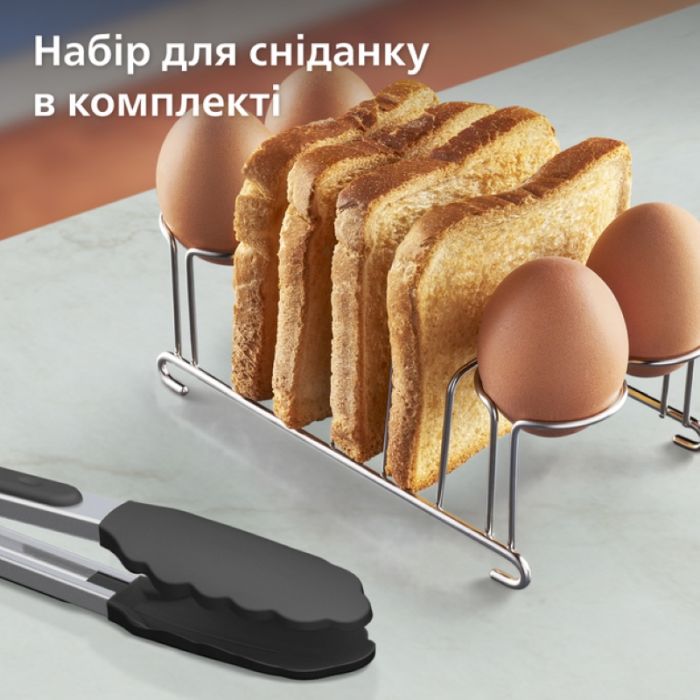 Мультипіч Philips Ovi Dual Series 3000 2750Вт, чаша-6+3л, сенсорне управл., 2 контейнера,8 авто. програм, пластик, чорний