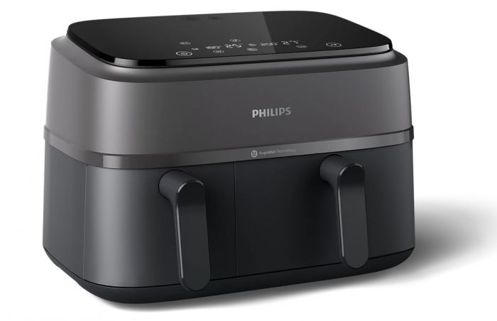 Мультипіч Philips Ovi Dual Series 3000 2750Вт, чаша-6+3л, сенсорне управл., 2 контейнера,8 авто. програм, пластик, чорний