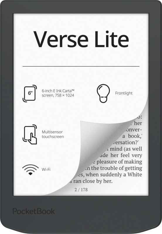 Електронна книга PocketBook 619 Verse Lite, Midnight Grey