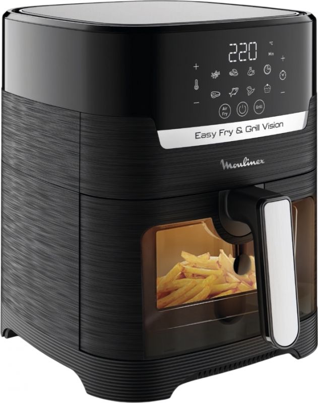 Мультипіч Moulinex Easy Fry&Grill Window, 1550Вт, чаша-4.2л, сенсорне керув., 8 програм, з віконцем, пластик, чорний