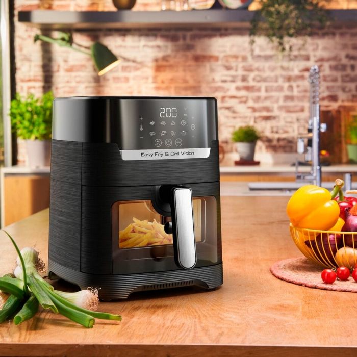 Мультипіч Moulinex Easy Fry&Grill Window, 1550Вт, чаша-4.2л, сенсорне керув., 8 програм, з віконцем, пластик, чорний
