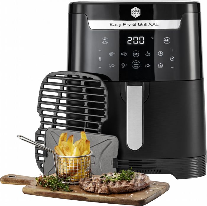 Мультипіч OBH Nordica EasyFry&Grill XXL, 1830Вт, чаша-6.5л, сенсорне керув., від 40°C до 200°C, пластик, чорний