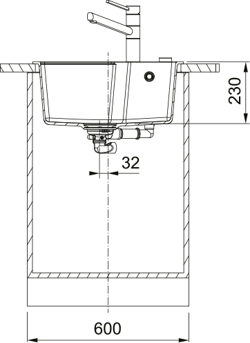 Мийка кухонна Franke Urban фраграніт, прямокут., без крила, 560х500х230мм, чаша - 1, врізна, онікс