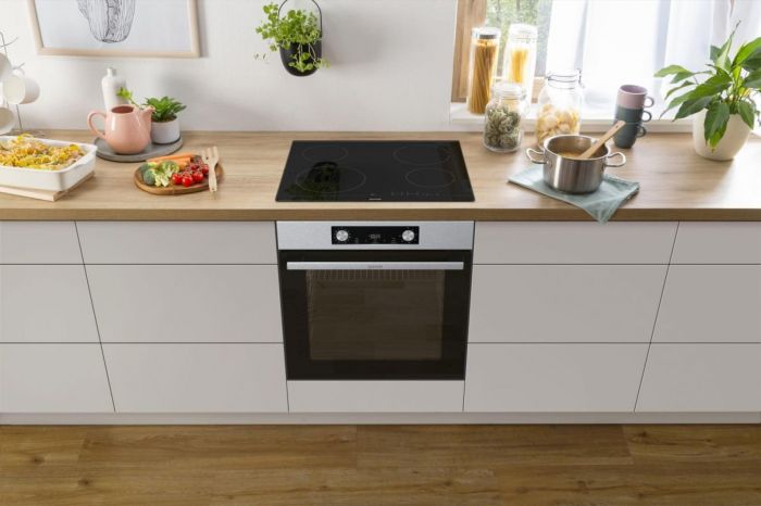 Комплект Gorenje (духовка + поверхня склокераміка BO6737E02X -нерж + ECT41SC- чорна), 738881