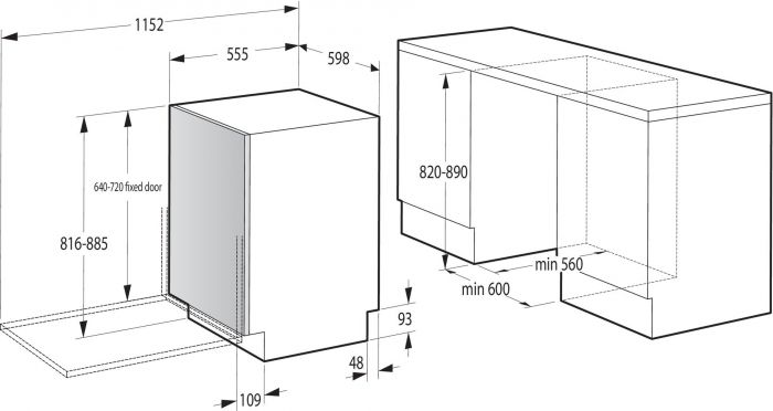 Посудомийна машина Gorenje вбудовувана, 13компл., A++, 60см, AquaStop, 2 кошика, білий