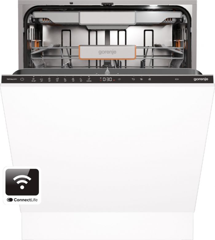Посудомийна машина Gorenje вбудовувана, 16компл., A+++, 60см, інвертор,Wi-Fi, AquaStop, сенсорн.упр, 3и кошики, білий