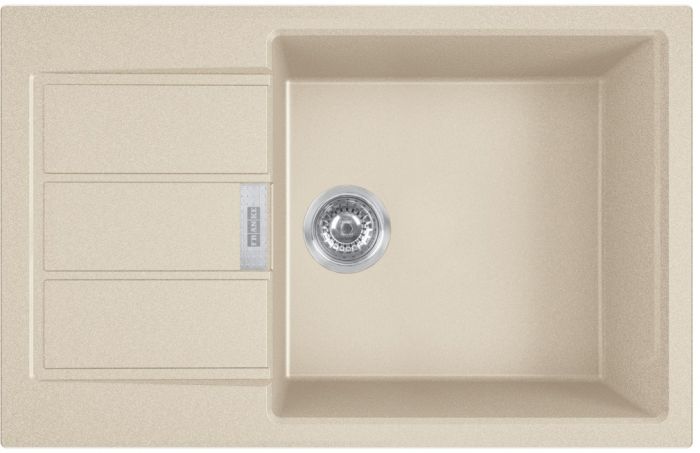 Мийка кухонна Franke Sirius 2 тектонайт, прямокут., з крилом, 780х500х200мм, чаша - 1, врізна, бежевий